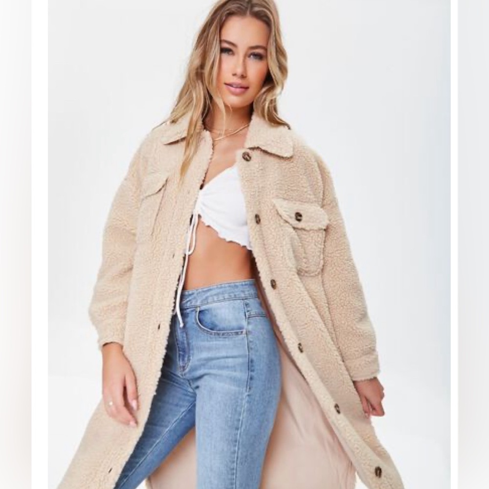 Forever 21 Faux Shearling Longline Coat
